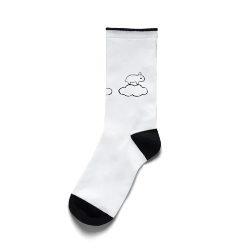 雲に乗って空を飛ぶうさぎさんたち Socks