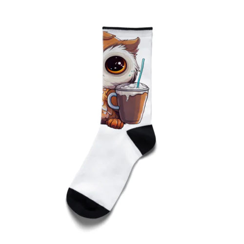 フクロウとコーヒー Socks