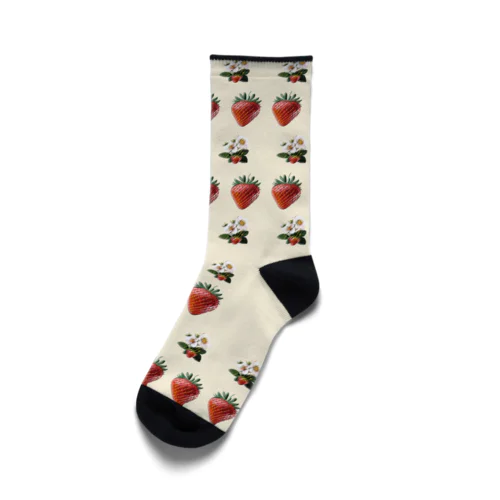 んぱんぱ特性　可愛い苺のソックス　(ハイソックスタイプ) Socks