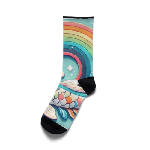 虹の海を泳ぐコイちゃん Socks