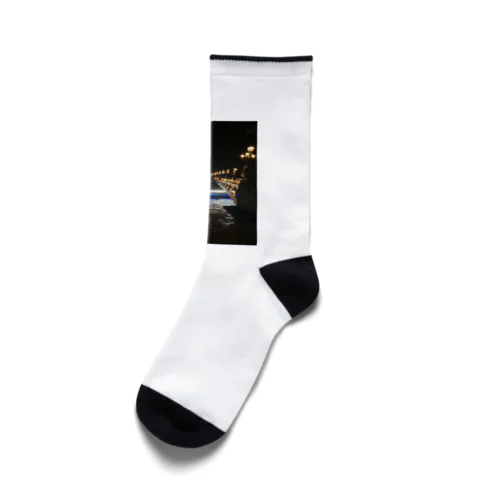 パリ、夜のセーヌ川 Socks