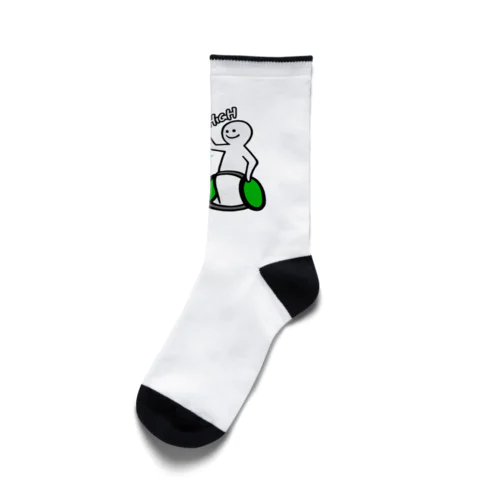 車いすバスケ　LOW&HIGH（緑） Socks