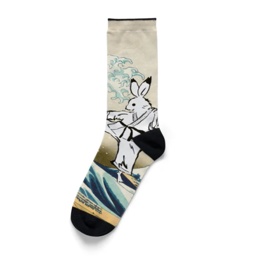 鳥獣戯画うさぎ✖︎空手✖︎浮世絵 Socks