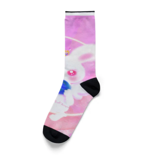 ホワイトRabbit Angel(シンメトリーeyes) Socks