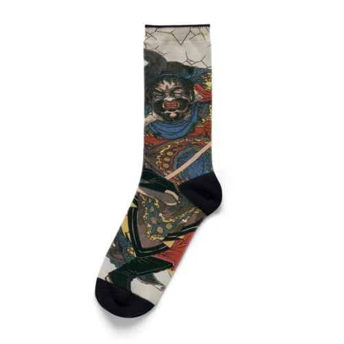 浮世絵：歌川国芳_水滸伝豪傑 毛頭星孔明 Socks