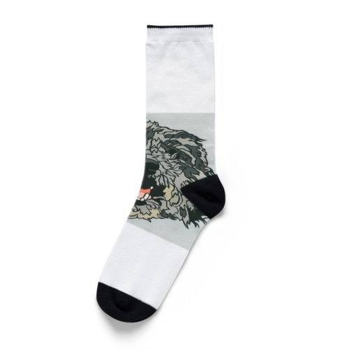トイプー　グレー　切り絵🐶 Socks