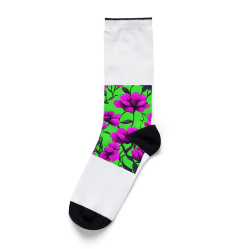 紫の鮮やかな花 Socks