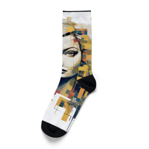 ミックスメディアコラージュ Socks