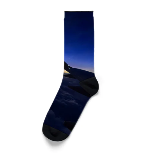 飛行機からのsunset Socks