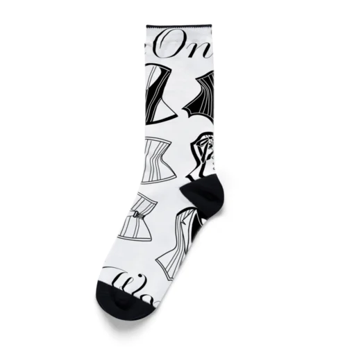 カタログ柄（ブラックライン） Socks