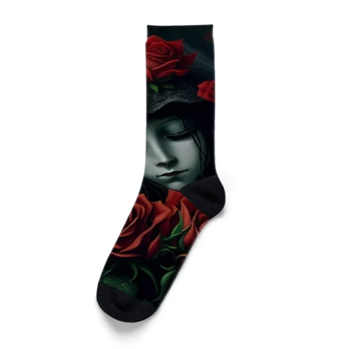 赤い薔薇の休息 Socks