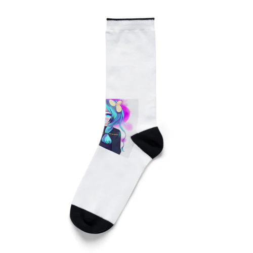 可愛いボーカロイド風の女の子 Socks