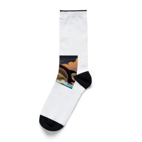 幻想的なイルカ Socks