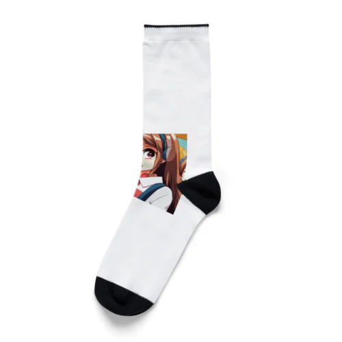 ヘッドホン美少女 Socks