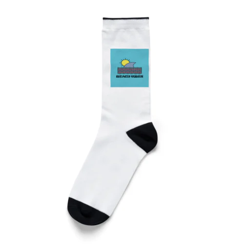 white beach vibesデザイン Socks