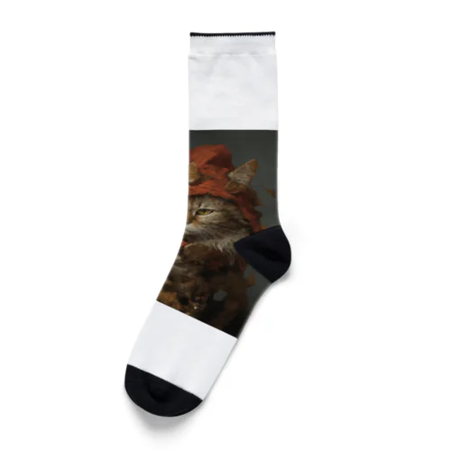 ドット猫 グッズ Socks