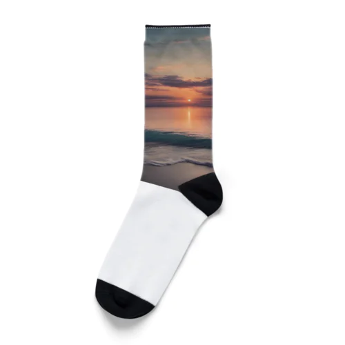 夕焼けと海 Socks