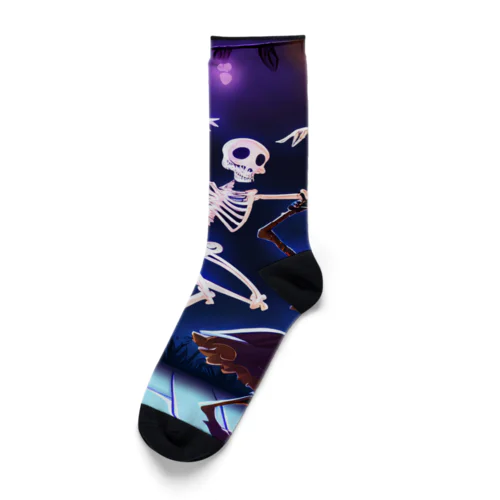 ハロウィンスケルトンダンス01 Socks