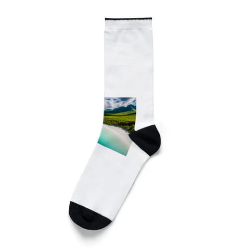 空からの楽園、透明な海グッズ Socks