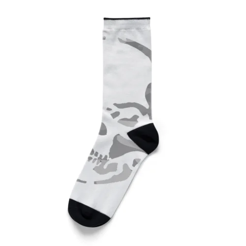 スカル光沢シルバー Socks