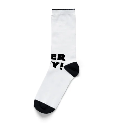 ビールボーイ_黒字(透過) Socks