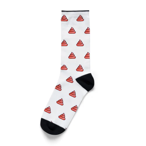 うんちパターン（レッド）| Poop pattern (Red) Socks