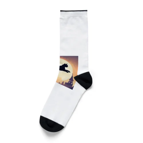 猫のシルエットグッズ Socks