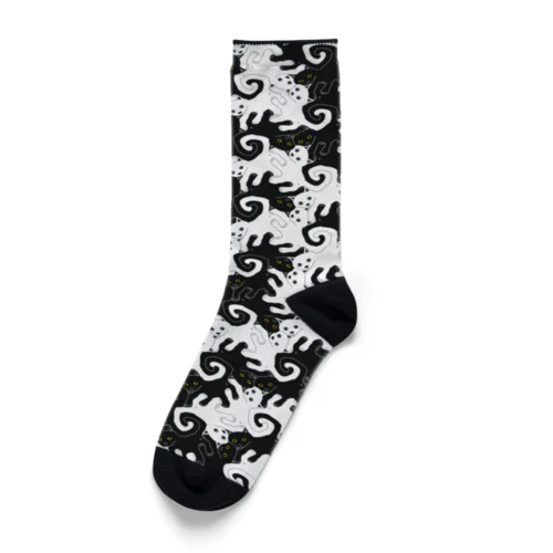 猫パンチ白猫&黒猫 Socks