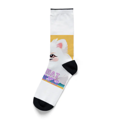 清楚系白ポメ　ポメ子 Socks