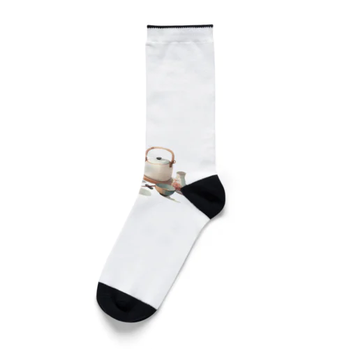 和風な茶器のミニマルデザイン Socks