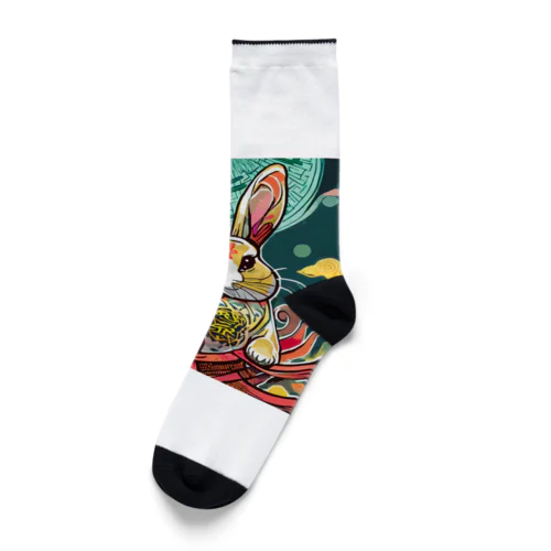 中華風うさぎ Socks