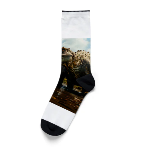 恐竜 水辺の Socks
