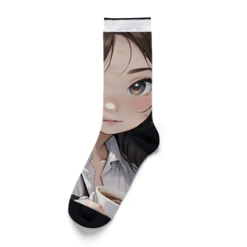 バリスタ見習いの女の子 Socks