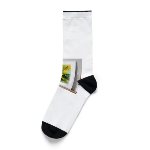 水彩グラフィックミモザTシャツ Socks