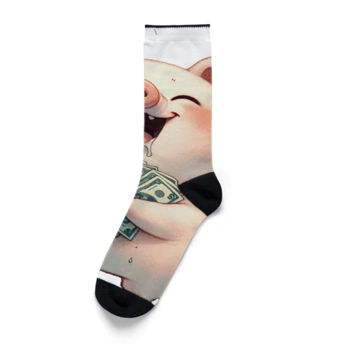 資本主義の豚「お金大好き」 Socks