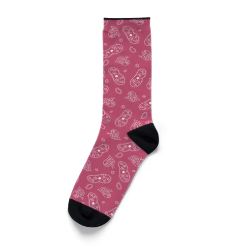 微生物パターン赤_アイテムいろいろ Socks