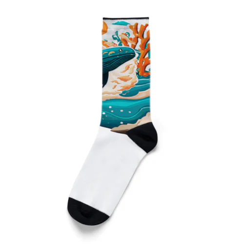 ダイナミックに飛ぶクジラちゃん Socks