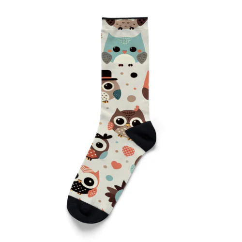 フクロウドット柄 Socks