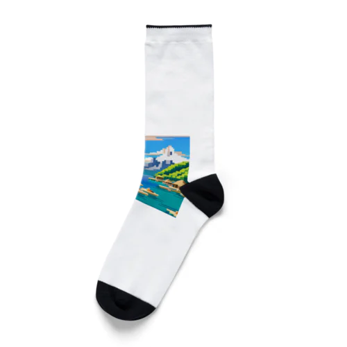 ドット　ボラボラ島のオーバーウォーターバンガロー Socks