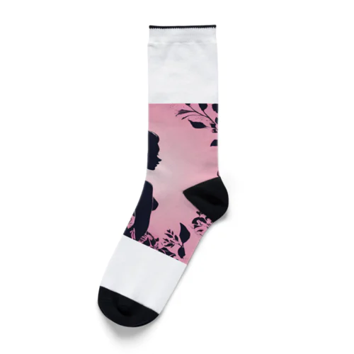 かわいい女の子の影絵 Socks