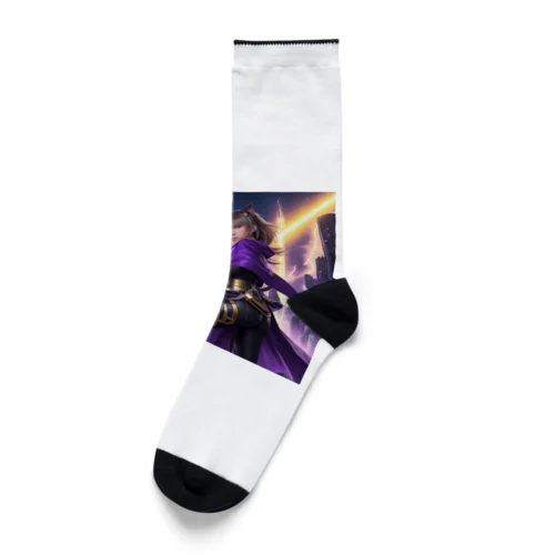 「銀河都市の猫耳戦姫」 - ： "Galactic City's Cat-Eared Warrior Princess" Socks