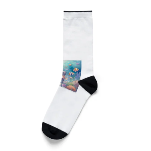 水族館で歌う女性 Socks