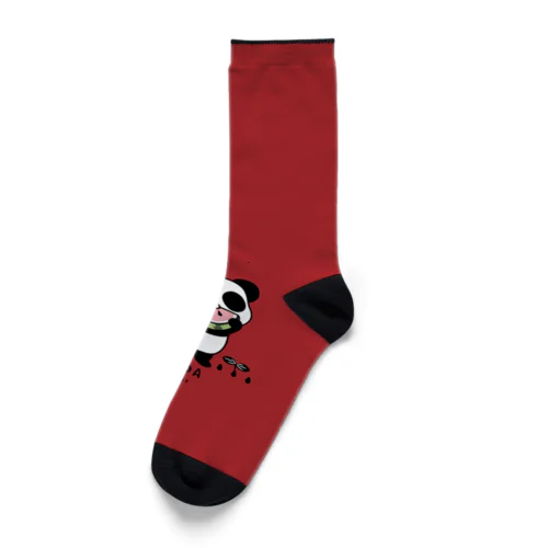 スイカを食べるパンダちゃん C ソックス Socks