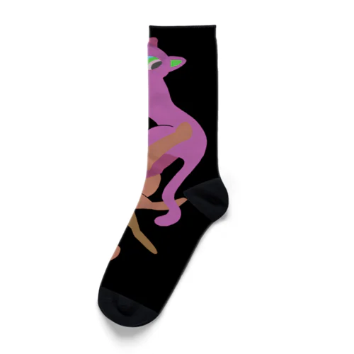 ラリネコカラミ黒 Socks