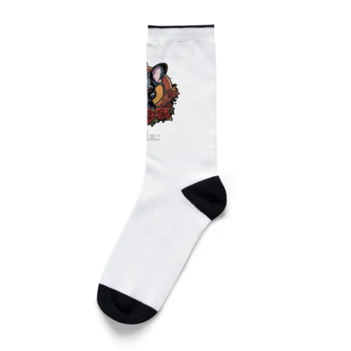 Mola:  "Petals and Pup" Socks