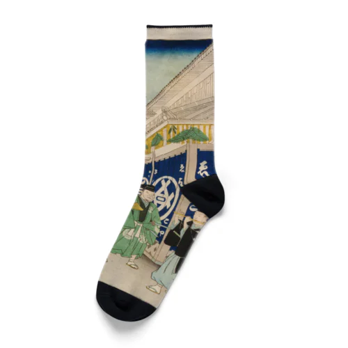 広重「冨二三十六景②　東都駿河町」歌川広重の浮世絵 Socks