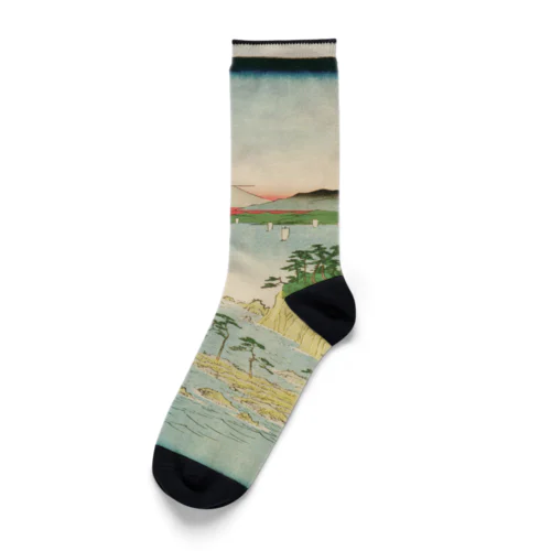 広重「冨二三十六景⑰　相州三浦之海上 」歌川広重の浮世絵 Socks