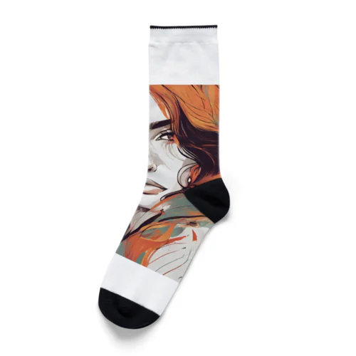 正面を向くどこか悲しげな女性 Socks