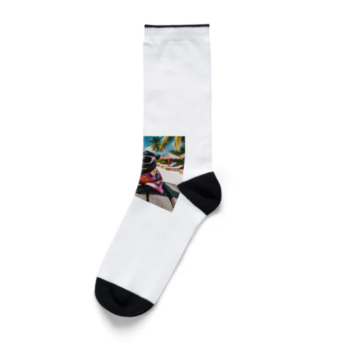 トロピカルなパグ Socks