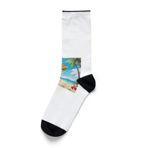 ビーチボールをするうさぎ Socks